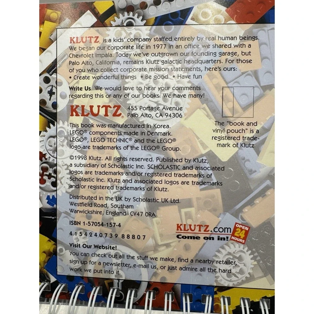 LEGO Crazy Action Contraptions Book‎ Only Klutz 1998 Don Rathjen Spiral